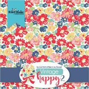 Vintage Happy 2 Fabric - By The Half Yard - BTHY - Main Red - Lori Holt - Bee In My Bonnet - Riley Blake - C9130 RED