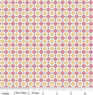 Cozy Christmas - By The HALF Yard - BTHY - Pink Square - Lori Holt - Bee In My Bonnet - Riley Blake - C5366 PINK