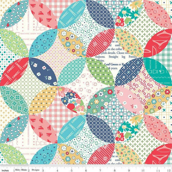Vintage Happy 2 Fabric - By The Half Yard - BTHY - Quilted Multi - Lori Holt - Bee In My Bonnet - Riley Blake - C9145 Multi
