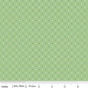 Farm Girl Vintage Fabric - By The Half Yard - BTHY - Green Calico - Lori Holt - Bee In My Bonnet - Riley Blake - C7884 Green