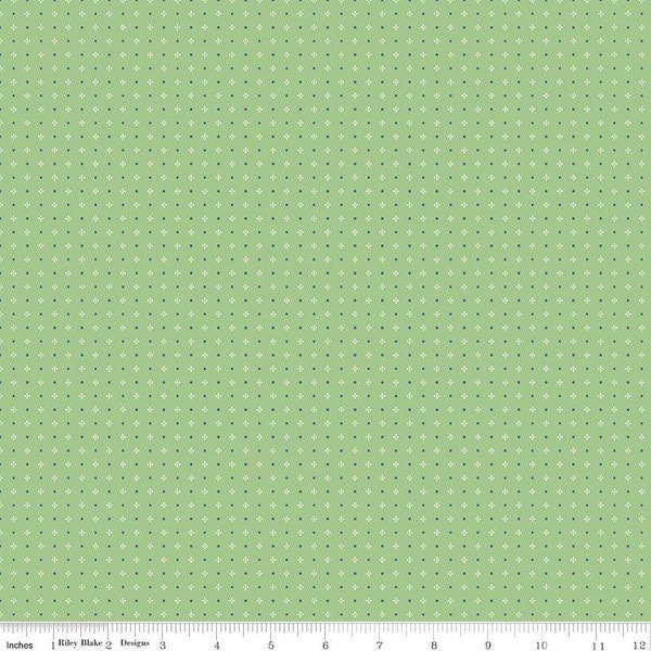 Farm Girl Vintage Fabric - By The Half Yard - BTHY - Green Calico - Lori Holt - Bee In My Bonnet - Riley Blake - C7884 Green