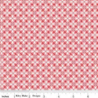 Farm Girl Vintage Fabric - By The Half Yard - BTHY - Coral Vintage - Lori Holt - Bee In My Bonnet - Riley Blake - C7879 Coral