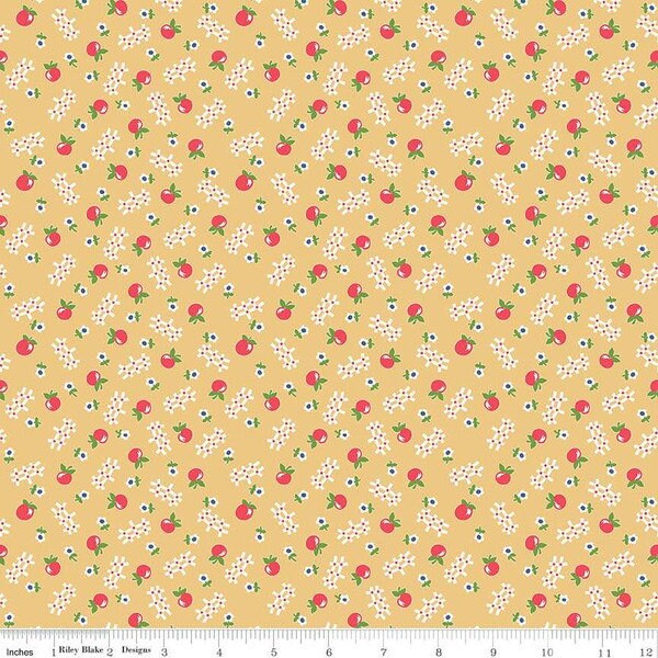 Farm Girl Vintage Fabric - By The Half Yard - BTHY - Honey Apple - Lori Holt - Bee In My Bonnet - Riley Blake - C7873 HONEY