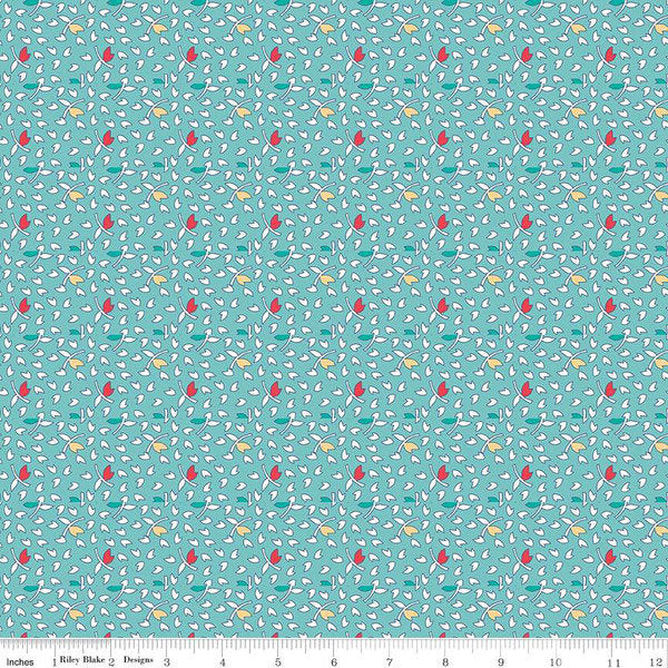 Vintage Happy 2 Fabric - By The Half Yard - BTHY - Leaves Cottage - Lori Holt - Bee In My Bonnet - Riley Blake - C9141 COTTGE