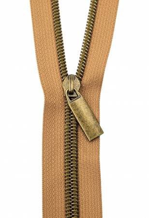 Natural Zipper Tape - #3 Zipper - Sallie Tomato Zipper - Choose Teeth Color - 3 Yards - 108 inches