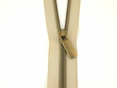 Beige Zipper Tape - Sallie Tomato Zipper - Choose Teeth Color - 3 Yards - 108 inches