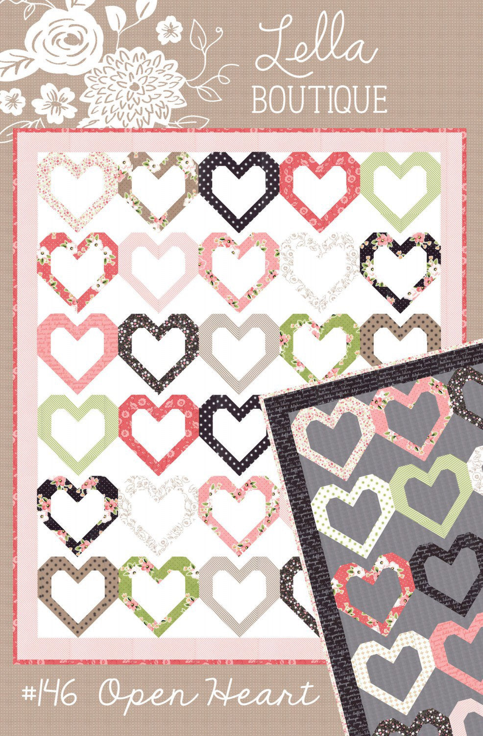Open Heart Quilt Pattern - Lella Boutique - Heart Quilt Pattern - Vanessa Goertzen - Fat Quarter Friendly - Fat Eighth Friendly