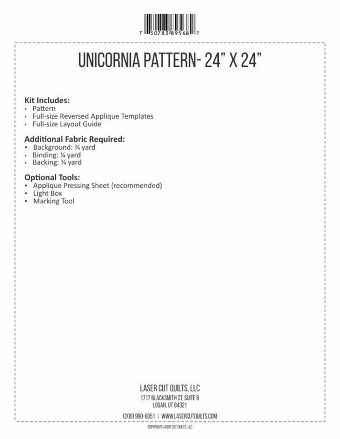 Unicornia Quilt Pattern - Madi Hastings - Unicorn Quilt Pattern - Appliqué Quilt Pattern - Includes pre printed FlexiFuse templates