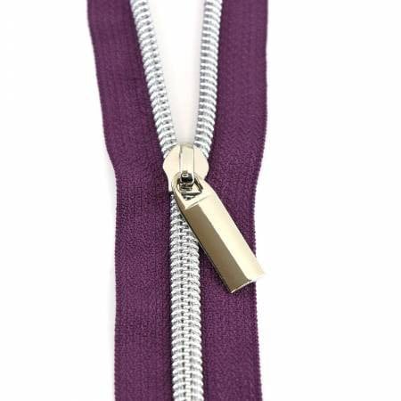 Purple Zipper Tape - Sallie Tomato Zipper - Choose Teeth Color - 3 Yards - 108 inches
