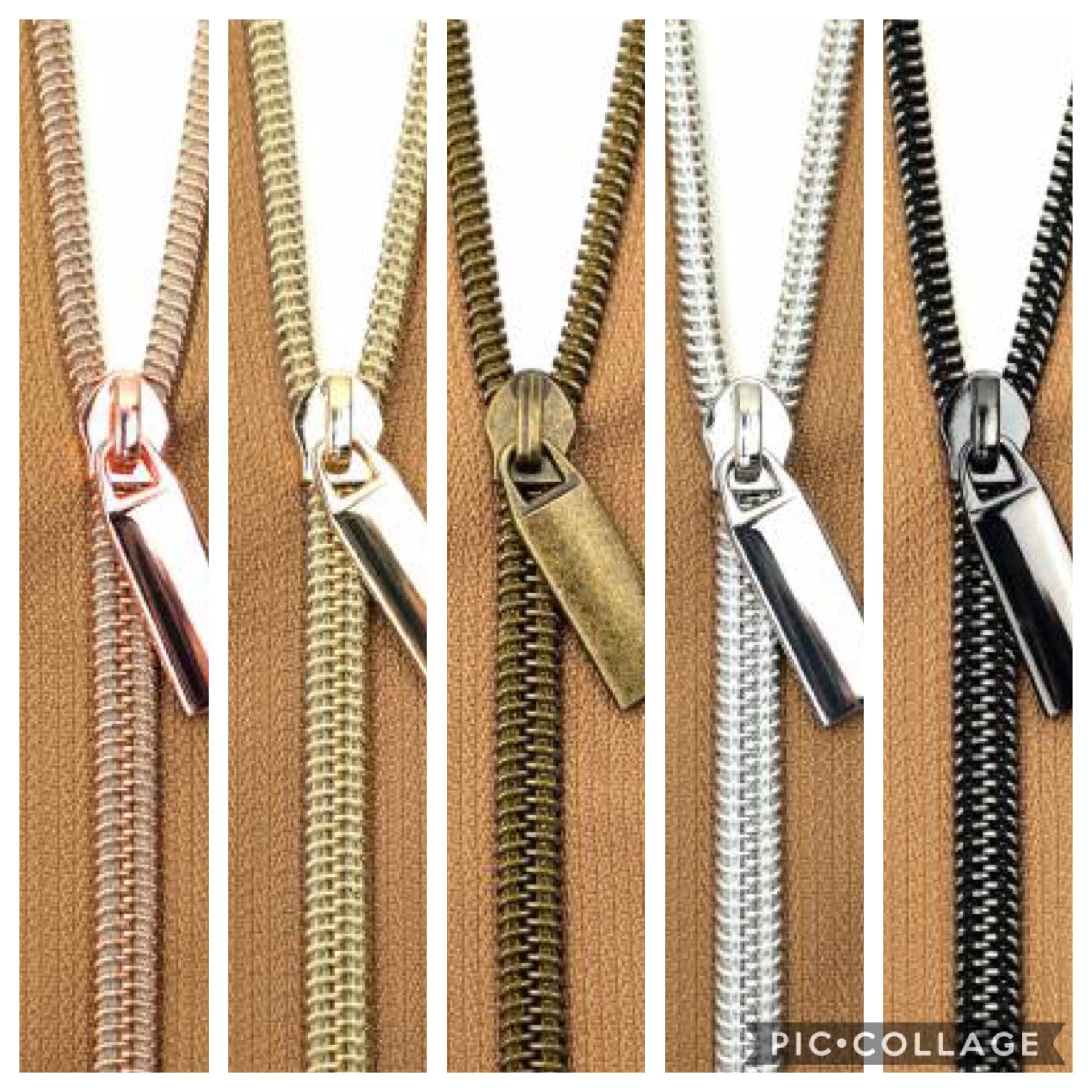Natural Zipper Tape - #3 Zipper - Sallie Tomato Zipper - Choose Teeth Color - 3 Yards - 108 inches