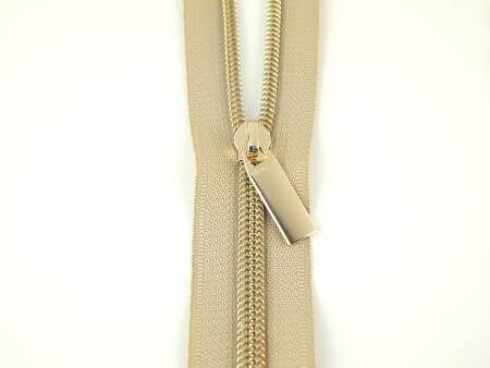 Beige Zipper Tape - Sallie Tomato Zipper - Choose Teeth Color - 3 Yards - 108 inches