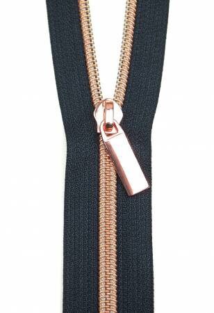 Navy Zipper Tape - Sallie Tomato Zipper - Choose Teeth Color - 3 Yards - 108 inches