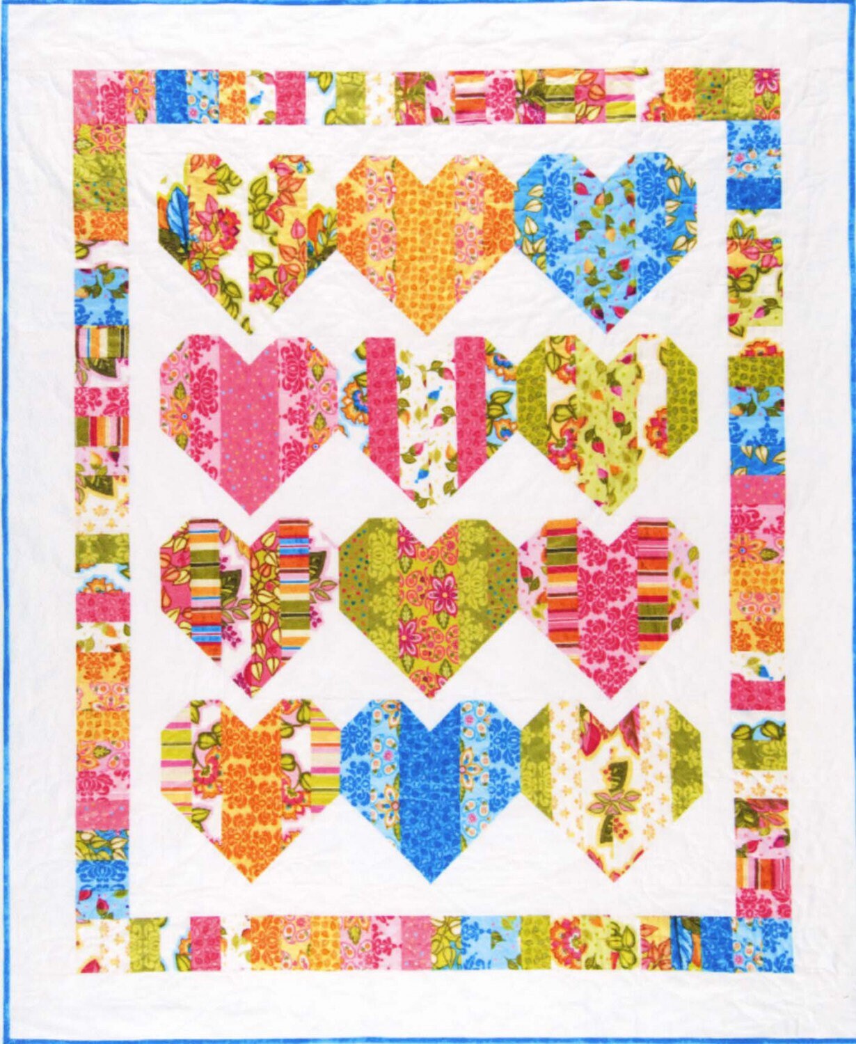 Heartstrings - Black Mountain Needleworks - Teri Christopherson - Heart Quilt Pattern - Valentines Day Quilt Pattern - Jelly Roll Friendly