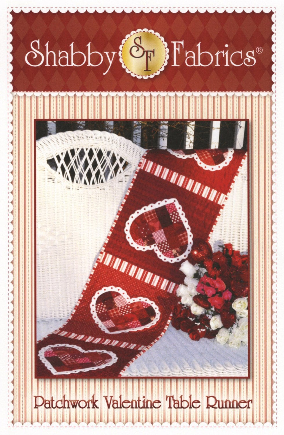 Patchwork Valentine Table Runner Pattern - Shabby Fabrics - Jennifer Bosworth - Heart Quilt Pattern - Valentines Day Quilt Pattern