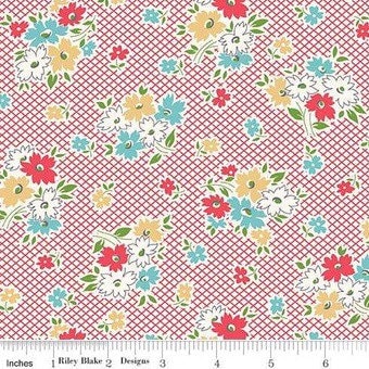 Farm Girl Vintage Fabric - By The Half Yard - BTHY - Red Main - Lori Holt - Bee In My Bonnet - Riley Blake - C7870 Red