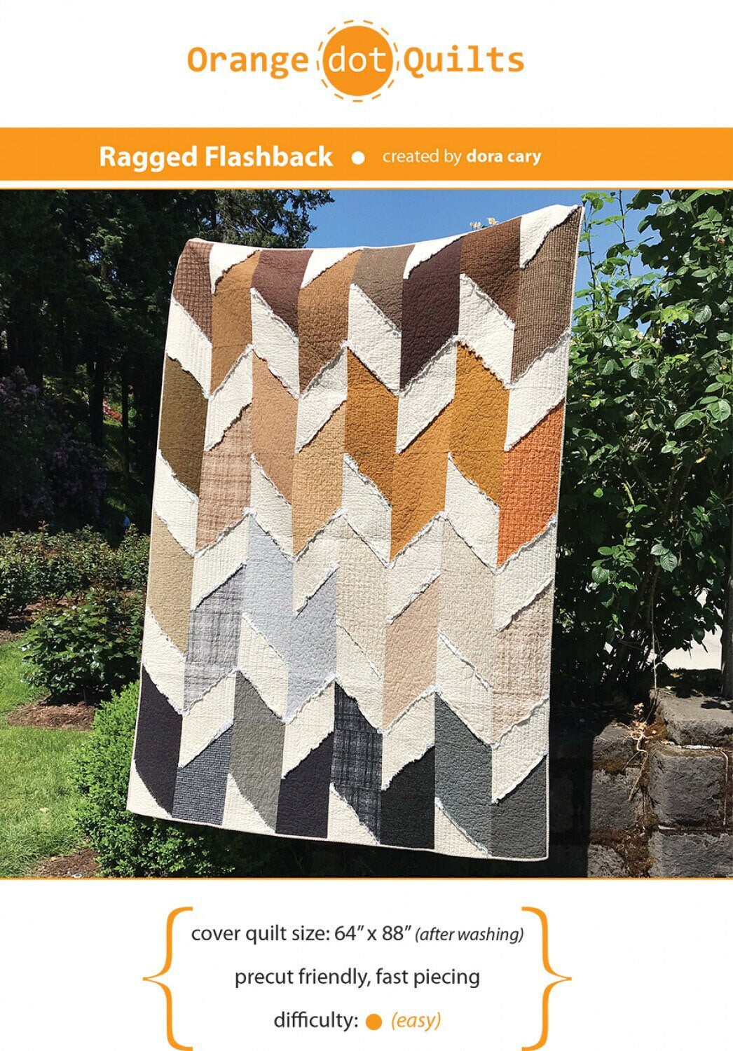 Ragged Flashback Quilt Pattern - Orange Dot Quilts - Dora Cary - Easy Quilt Pattern