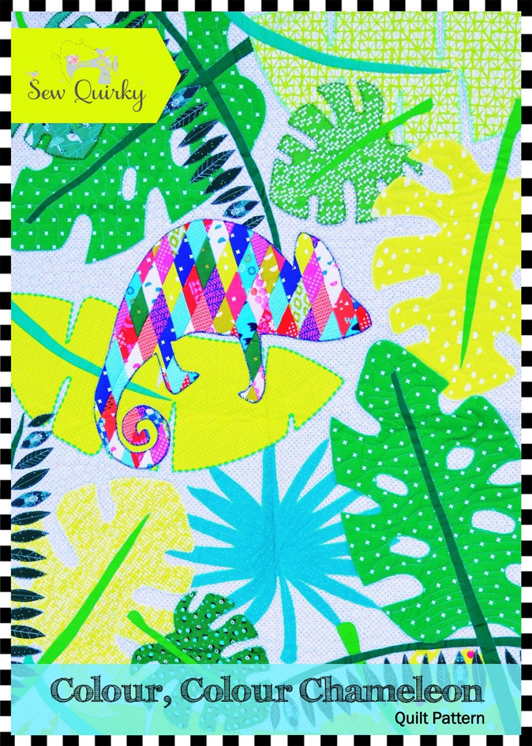 Colour, Colour, Chameleon Quilt Pattern - Sew Quirky - Mandy Murray - Appliqué Pattern