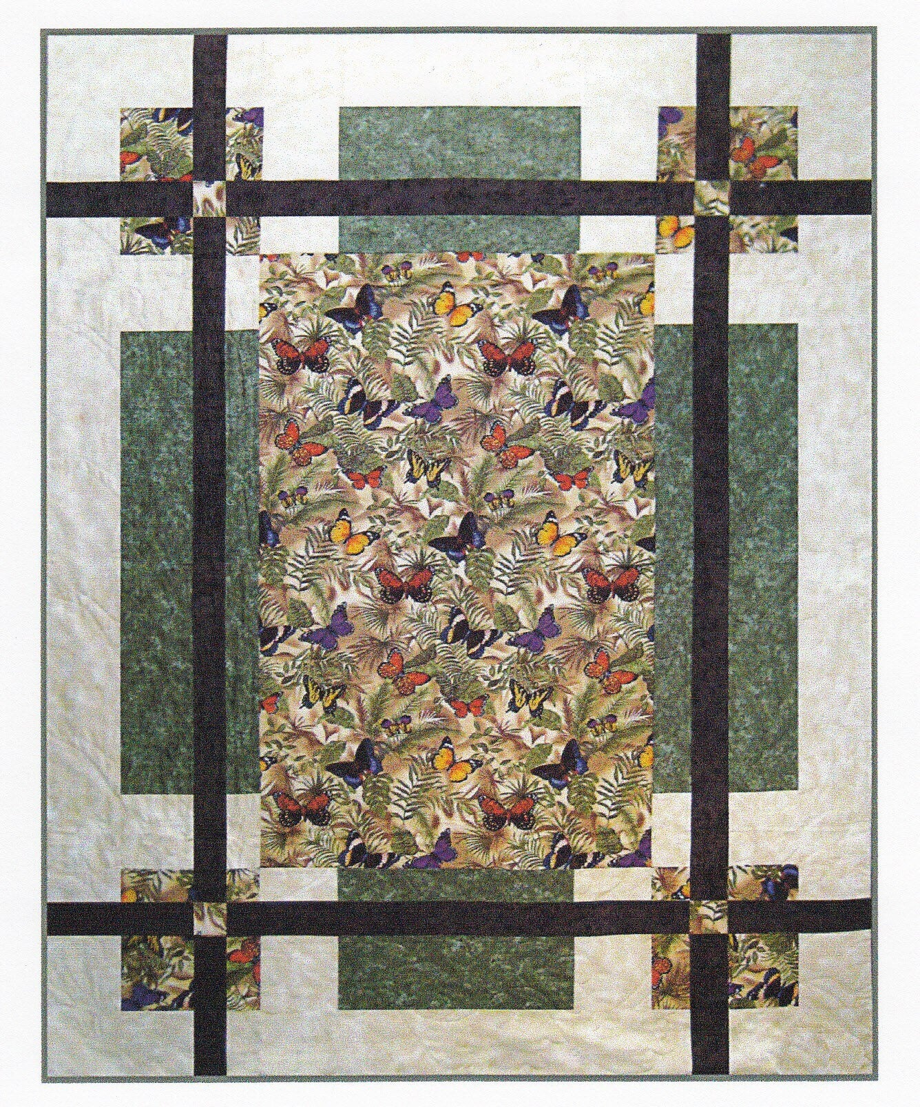The Craftsman Quilt Pattern - Anne Wiens - quiltwoman.com - Large Scale Fabric Print Friendly - Sweetgrass Creative Designs