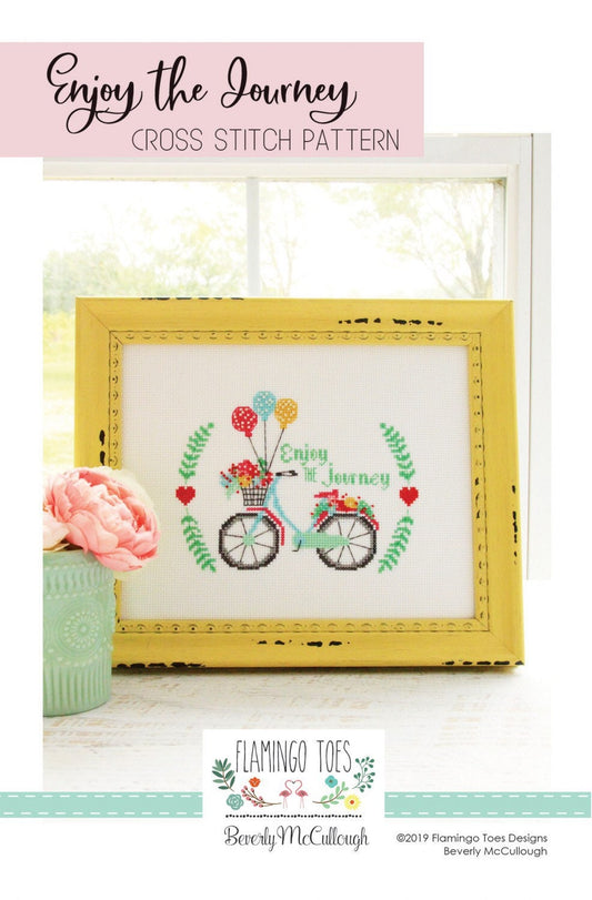 Enjoy the Journey Cross Stitch Pattern - Flamingo Toes - Beverly McCullough