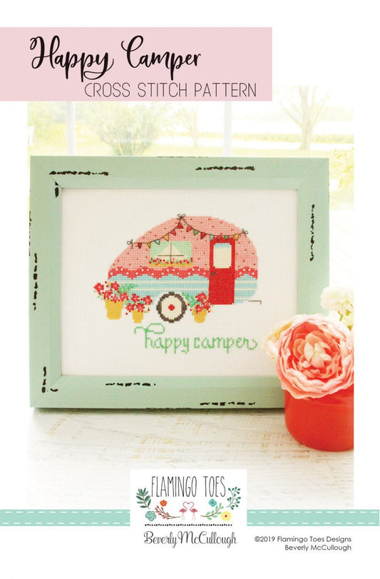 Happy Camper Cross Stitch Pattern - Flamingo Toes - Beverly McCullough