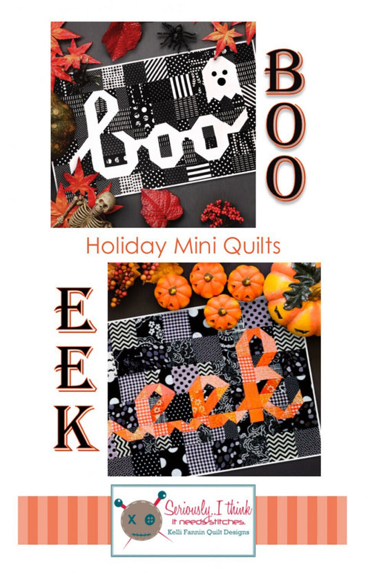 Boo Eek Mini Quilt Series Quilt Pattern - Kelli Fannin - Mini Quilt Pattern - Halloween Quilt Pattern
