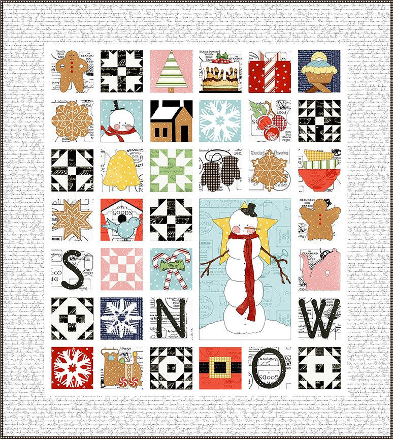 Snow Sweet - By The Half Yard - BTHY - Red Candy Making Text - J Wecker Frisch - Christmas Fabric - Riley Blake - C9669 RED
