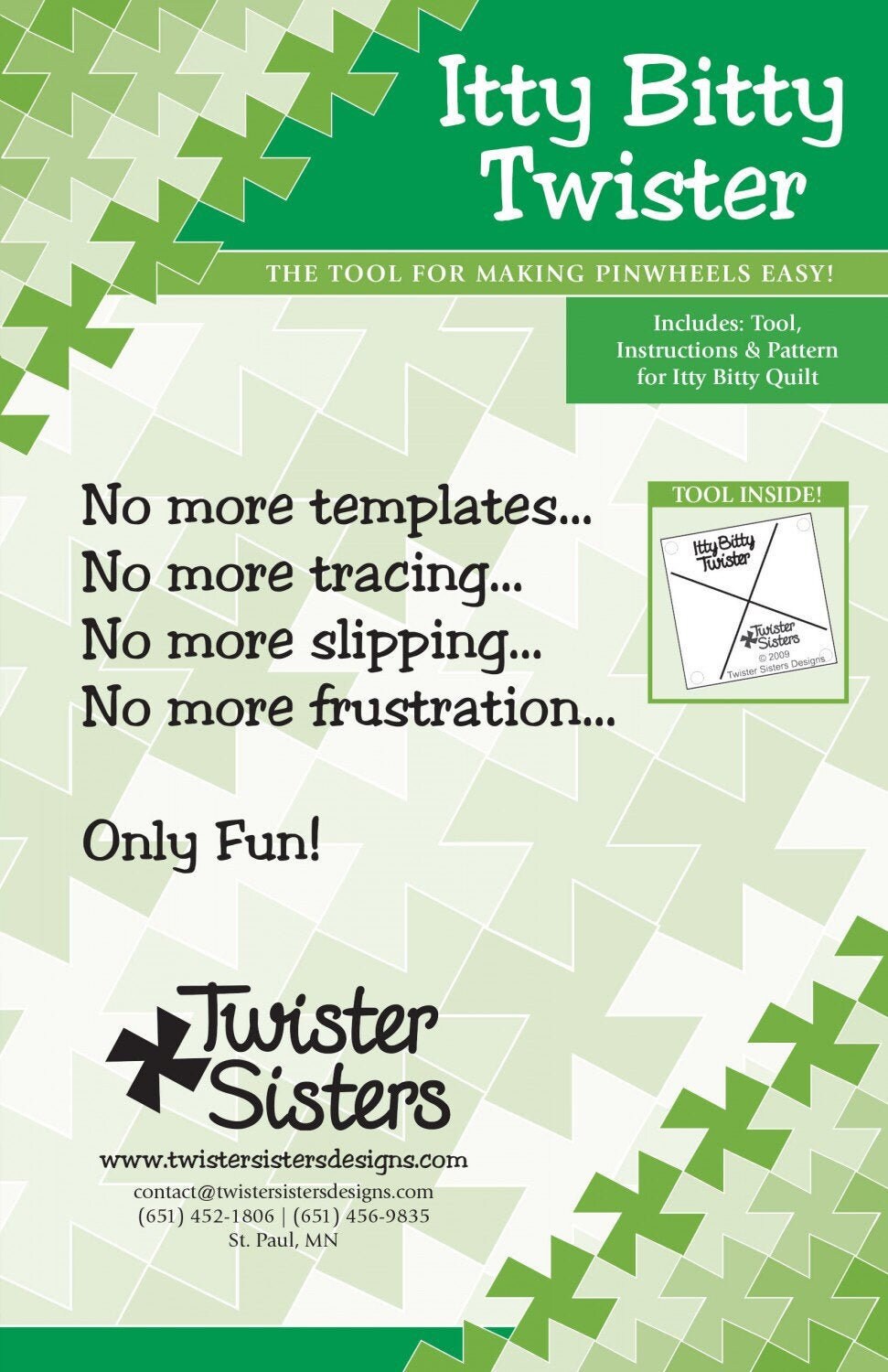 Itty Bitty Twister Pinwheel Ruler - Twister Sisters - Mini Charm Pack Friendly