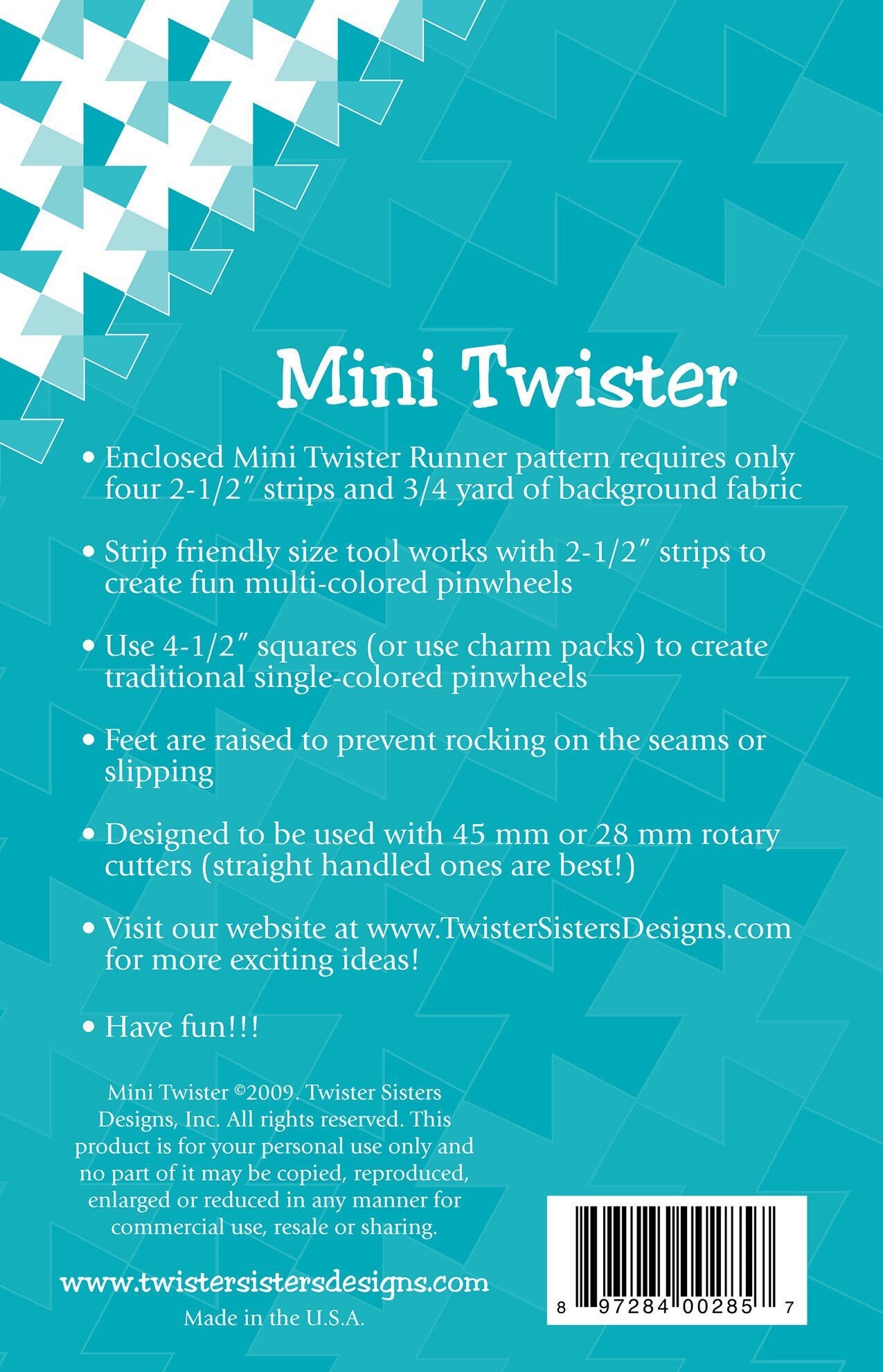 Mini Twister Pinwheel Ruler - Twister Sisters