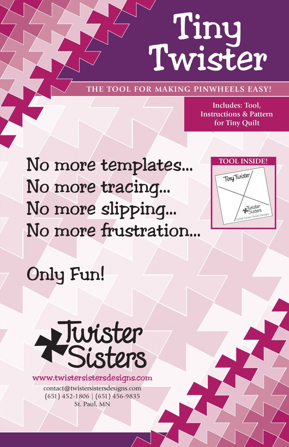 Tiny Twister Pinwheel Ruler - Twister Sisters - Twister Pinwheel Tool