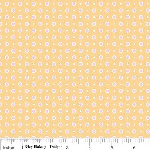 Bake Sale 2 Fabric - Yellow Dot - Lori Holt - Bee In My Bonnet - Riley Blake - C6987 YELLOW