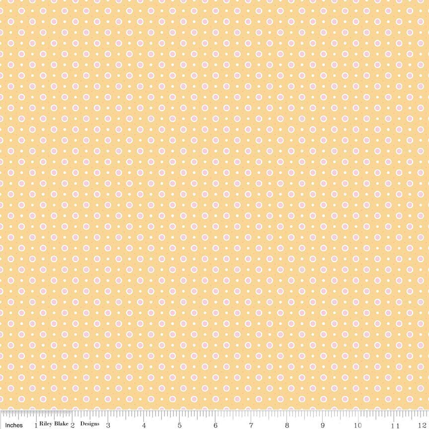 Bake Sale 2 Fabric - Yellow Dot - Lori Holt - Bee In My Bonnet - Riley Blake - C6987 YELLOW