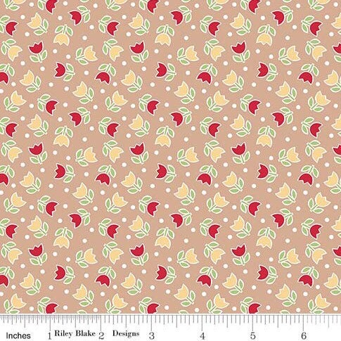 Bake Sale 2 - Nutmeg Tulips - Lori Holt - Bee In My Bonnet - Riley Blake - C6984 NUTMEG