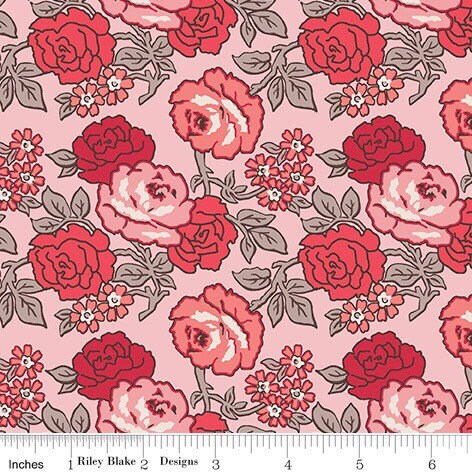 Flea Market Fabric - By The Half Yard - BTHY - Frosting Roses - Lori Holt - Bee in My Bonnet - Riley Blake - C10210 FROSTING