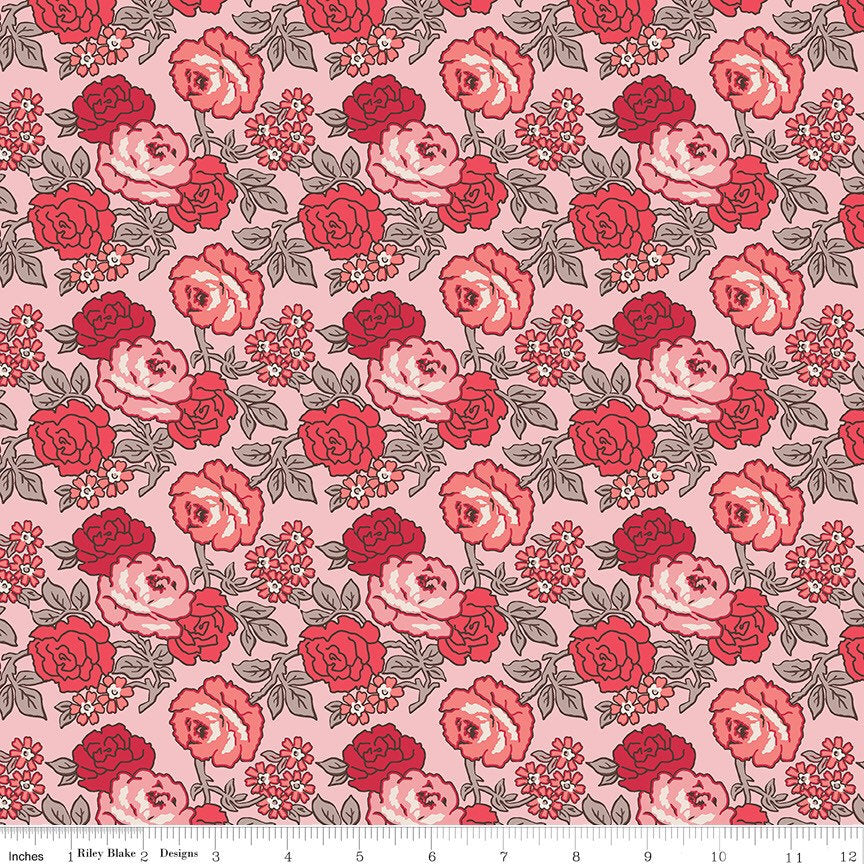 Flea Market Fabric - By The Half Yard - BTHY - Frosting Roses - Lori Holt - Bee in My Bonnet - Riley Blake - C10210 FROSTING