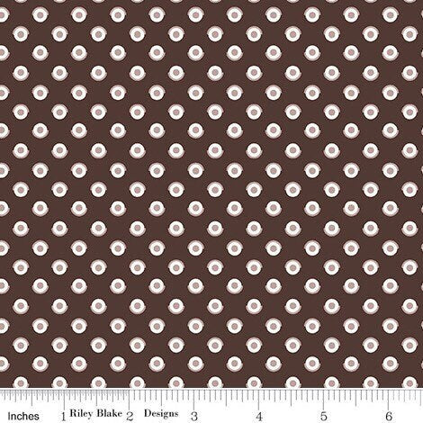 Flea Market Fabric - By The Half Yard - BTHY - Raisin Polka Dot - Lori Holt - Bee in My Bonnet - Riley Blake - C10215 RAISIN