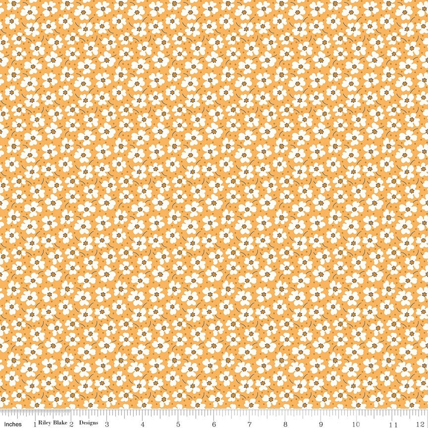 Flea Market Fabric - By The Half Yard - BTHY - Yellow Daisy - Lori Holt - Bee in My Bonnet - Riley Blake - C10219 YELLOW