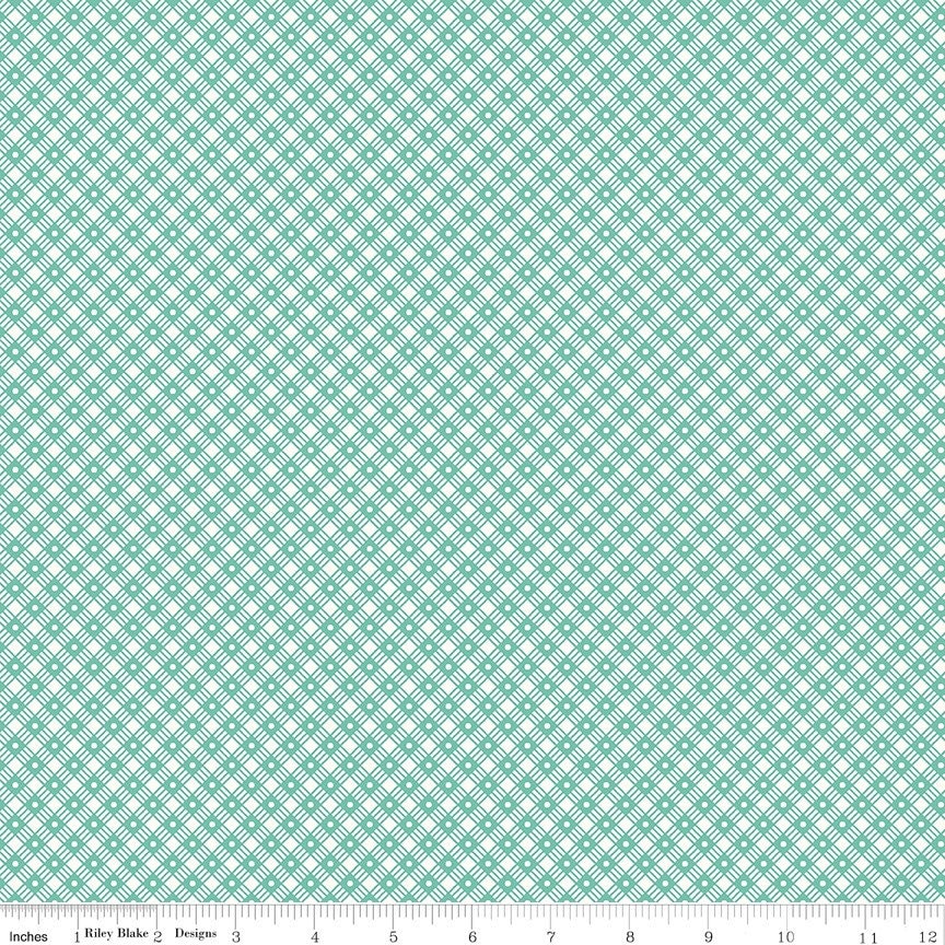 Flea Market Fabric - By The Half Yard - BTHY - Sea Glass Basket Weave - Lori Holt - Riley Blake - C10221 SEAGLASS