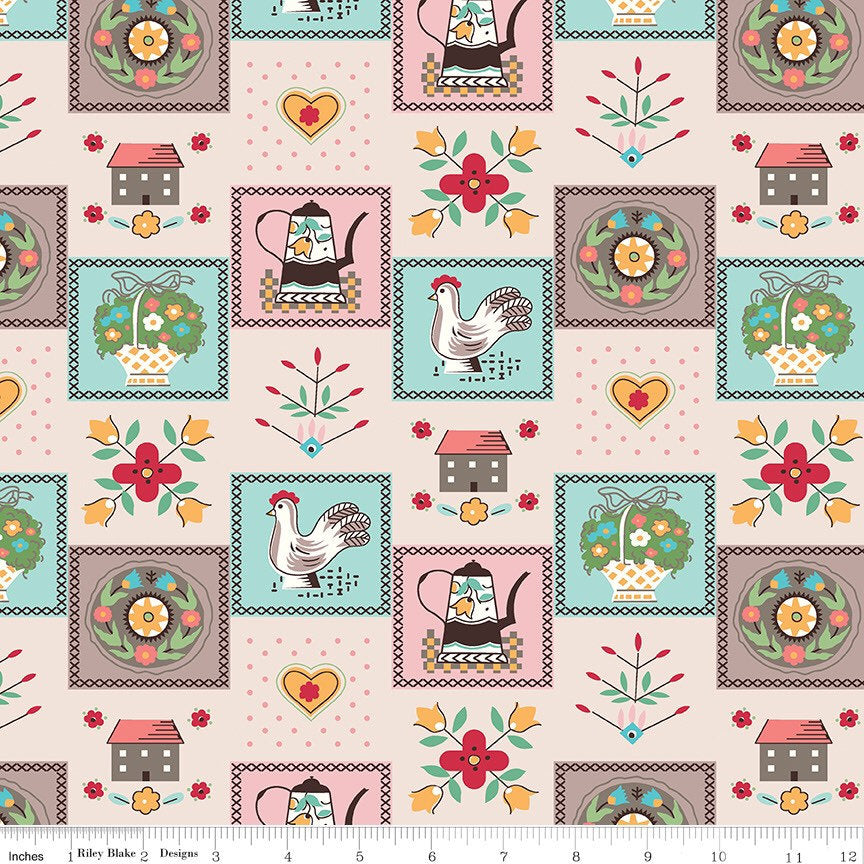 Flea Market Fabric - By The Half Yard - BTHY - Kitchen Multi - Lori Holt - Bee in My Bonnet - Riley Blake - C10228 KITCHEN