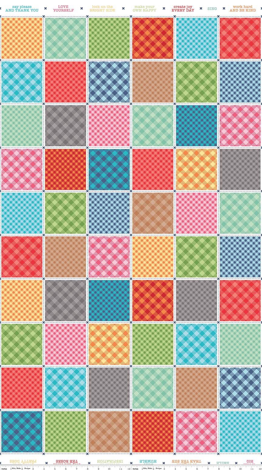 Bee Basics Panel - Busy Patchwork - Lori Holt - Bee in My Bonnet - Riley Blake - C6392 MULTI