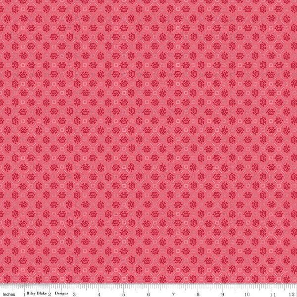 Granny Chic Fabric - By The Half Yard - BTHY - Pink Needlepoint - Lori Holt - Bee in my Bonnet - Riley Blake - C8522 PINK