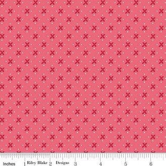 Granny Chic Fabric - By The Half Yard - BTHY - Pink Kisses - Lori Holt - Bee in my Bonnet - Riley Blake - C8512 PINK