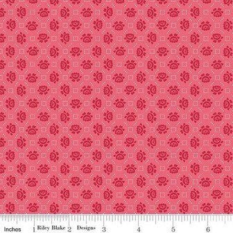 Granny Chic Fabric - By The Half Yard - BTHY - Pink Needlepoint - Lori Holt - Bee in my Bonnet - Riley Blake - C8522 PINK