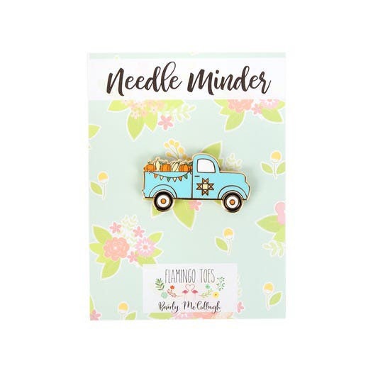 Happy Fall Y’all Enamel Needle Minder - Fall Needle Minder - Autumn Needle Minder - Vintage Truck Needle Minder - Beverly McCullough