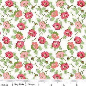 Granny Chic Fabric - By The Half Yard - BTHY - Pink Dishes - Lori Holt - Bee in my Bonnet - Riley Blake - C8513 PINK
