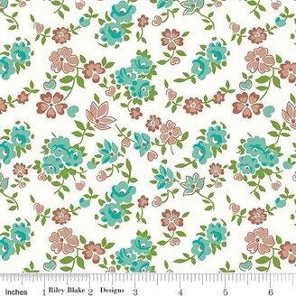 Granny Chic Fabric - By The Half Yard - BTHY - Teal Sheets - Lori Holt - Bee in my Bonnet - Riley Blake - C8516 TEAL