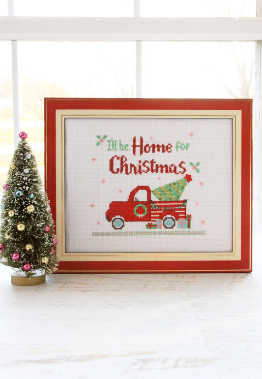 I’ll Be Home For Christmas Cross Stitch Pattern - Flamingo Toes - Beverly McCullough
