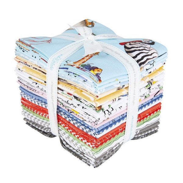 Hungry Animal Alphabet Fat Quarter Bundle - 25 Fat Quarters - J Wecker Frisch - Nursery Fabric - Rile Blake