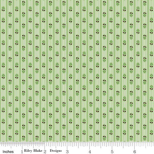 Prim Fabric - By The Half Yard - BTHY - Granny Apple Stripe - Lori Holt - Bee In My Bonnet - Riley Blake - C9705 GRANNYAPPLE