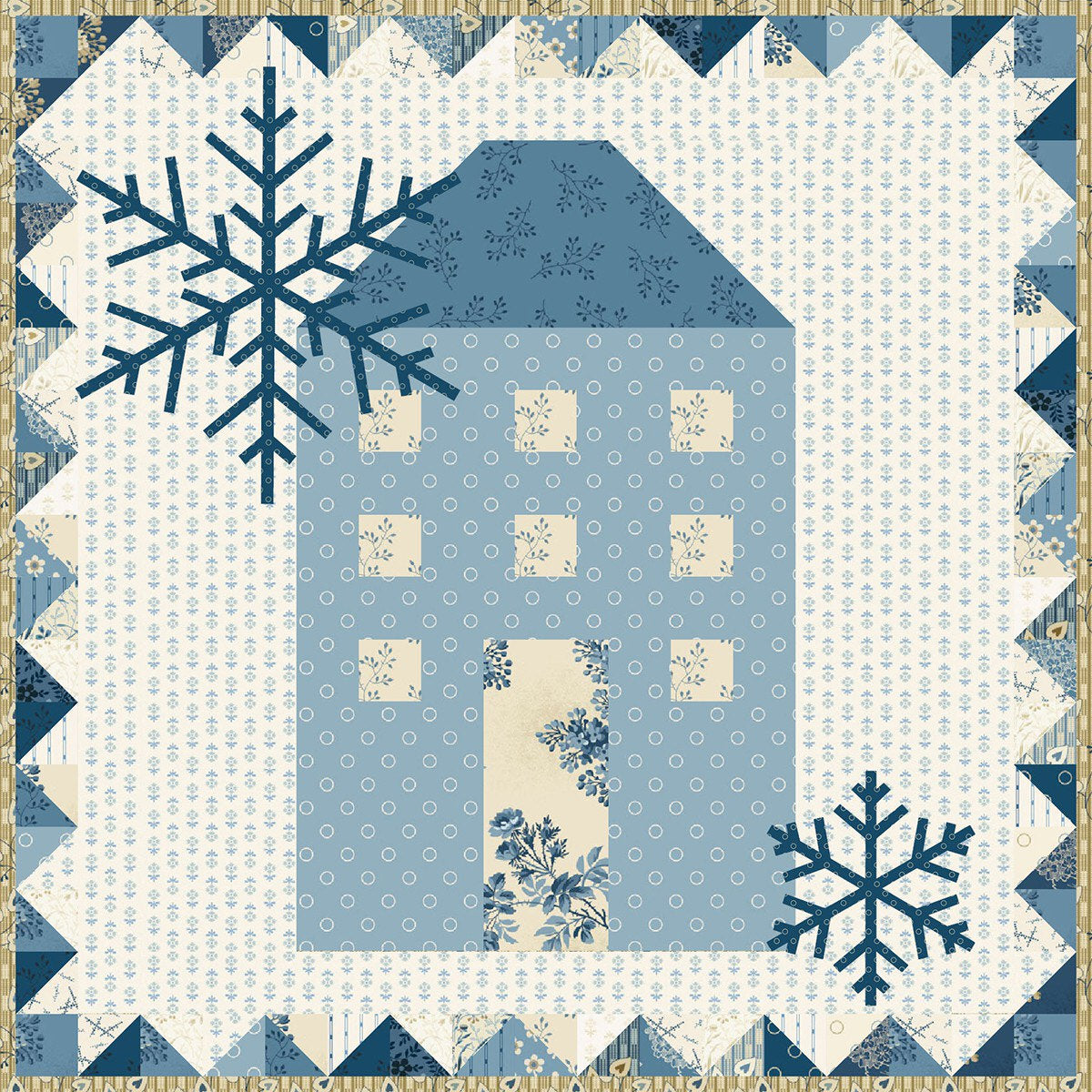Home for the Holidays Quilted Pillow Pattern - Laundry Basket Quilts - Edyta Sitar - Optional Fusible Appliqués