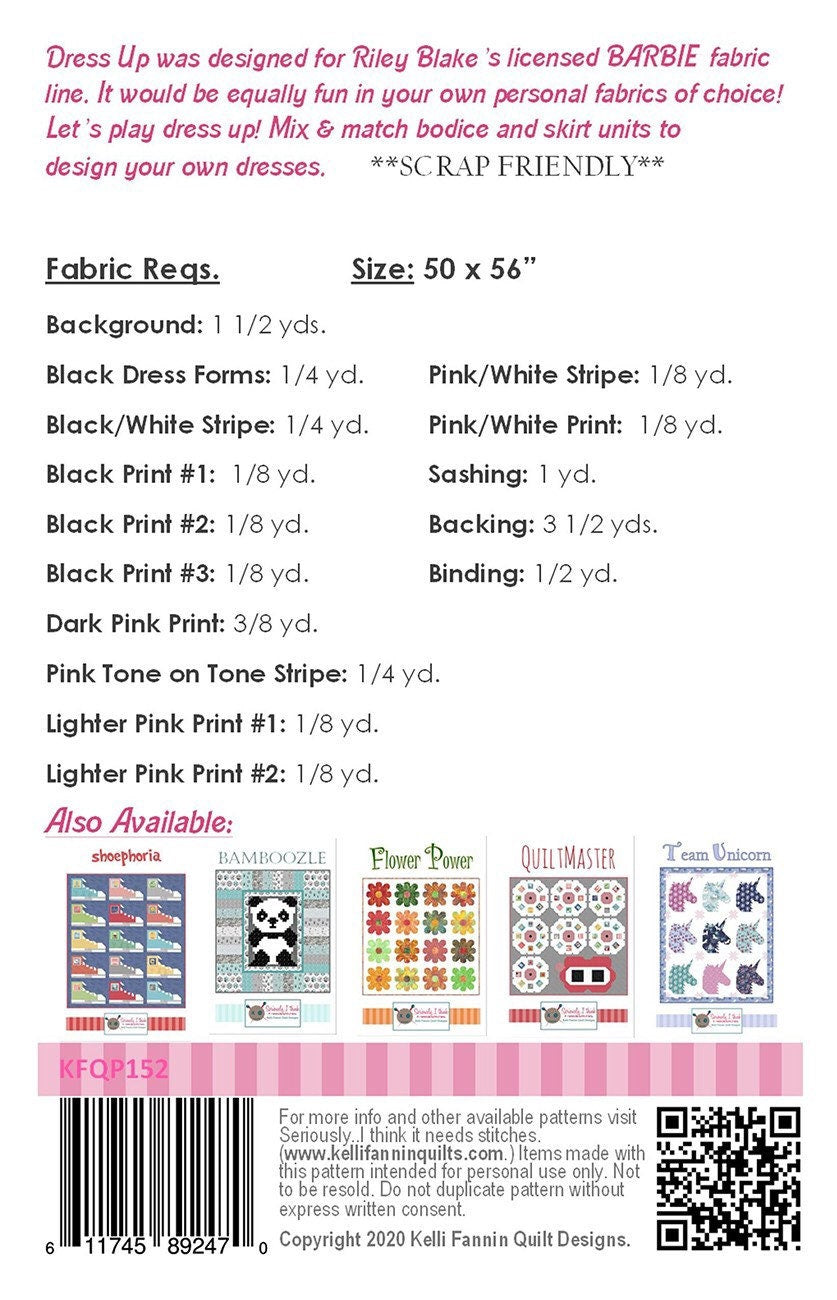 Dress Up Quilt Pattern - Kelli Fannin Quilt Designs